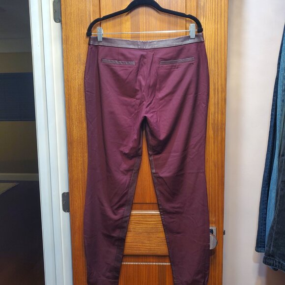 Elizabeth & James Leather Trim Ponte Pants, Size 8 - Picture 4 of 14